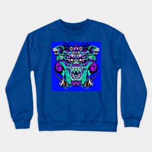 beast and titans in mandala hands ecopop pattern Crewneck Sweatshirt